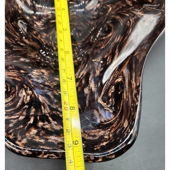 Beautiful Art‎ Glass Swirly Gold and deep purply Brown. - Picture 9 of 10